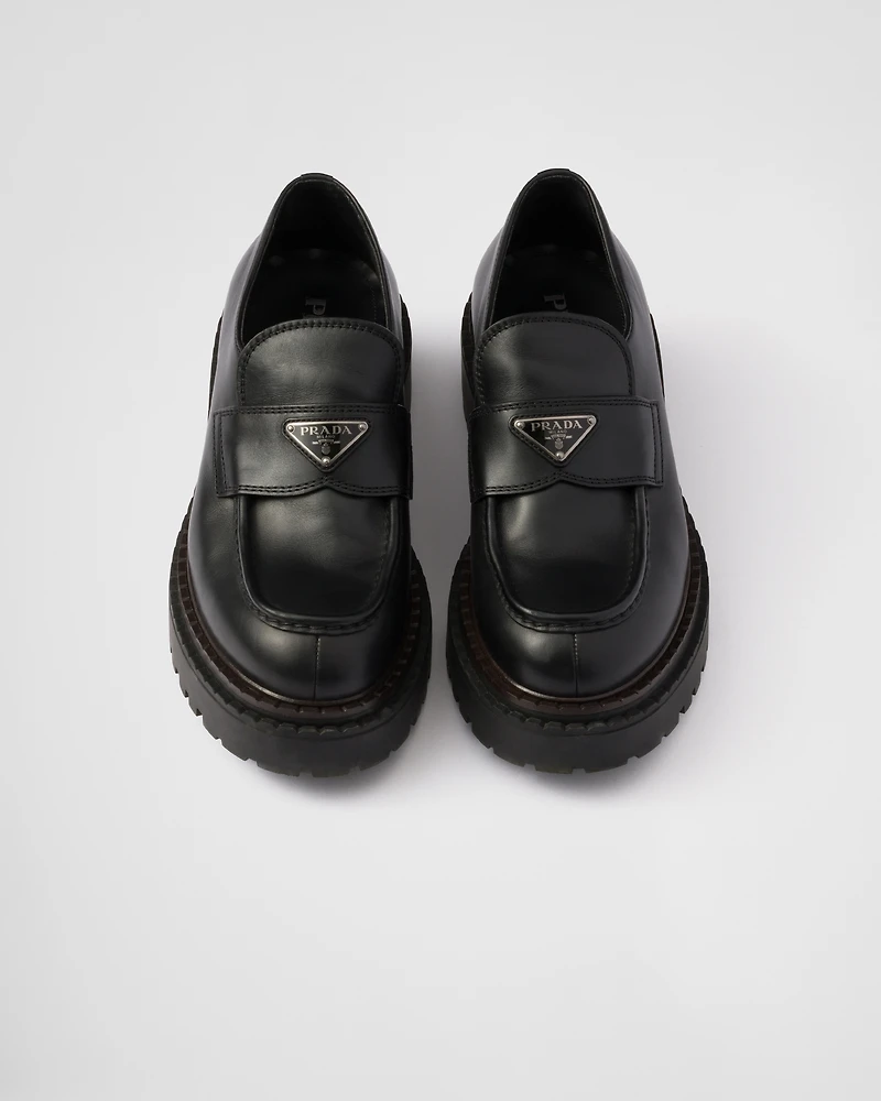 Double Chocolate leather loafers