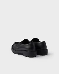 Brushed leather loafers