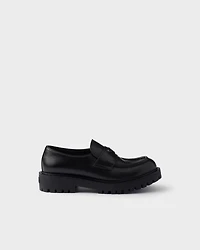 Brushed leather loafers