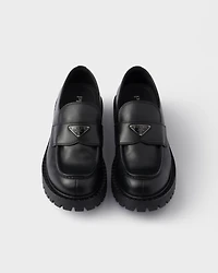 Brushed leather loafers
