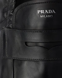 Shuffle antiqued leather loafers
