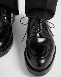 Brushed leather derby shoes