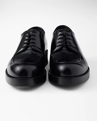 Brushed leather derby shoes