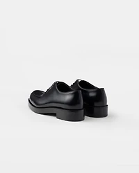Brushed leather derby shoes