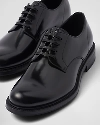 Brushed leather lace-up shoes