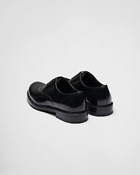 Brushed leather lace-up shoes