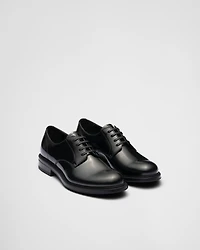 Brushed leather lace-up shoes