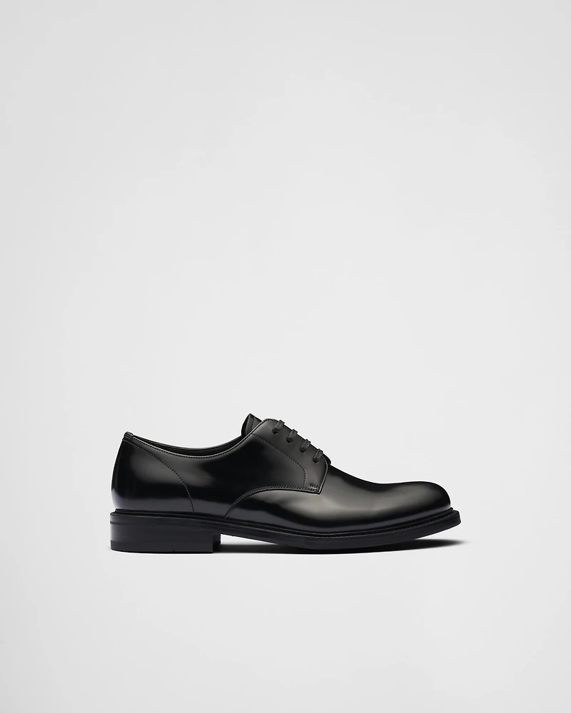 Brushed leather lace-up shoes