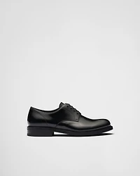 Brushed leather lace-up shoes
