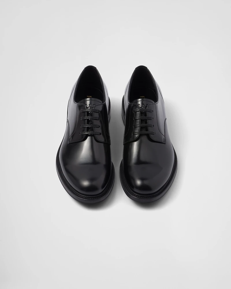 Brushed leather lace-up shoes