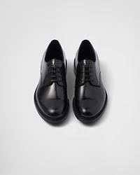 Brushed leather lace-up shoes