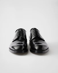 Brushed leather lace-up shoes