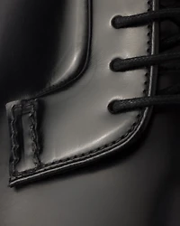 Brushed leather lace-up shoes