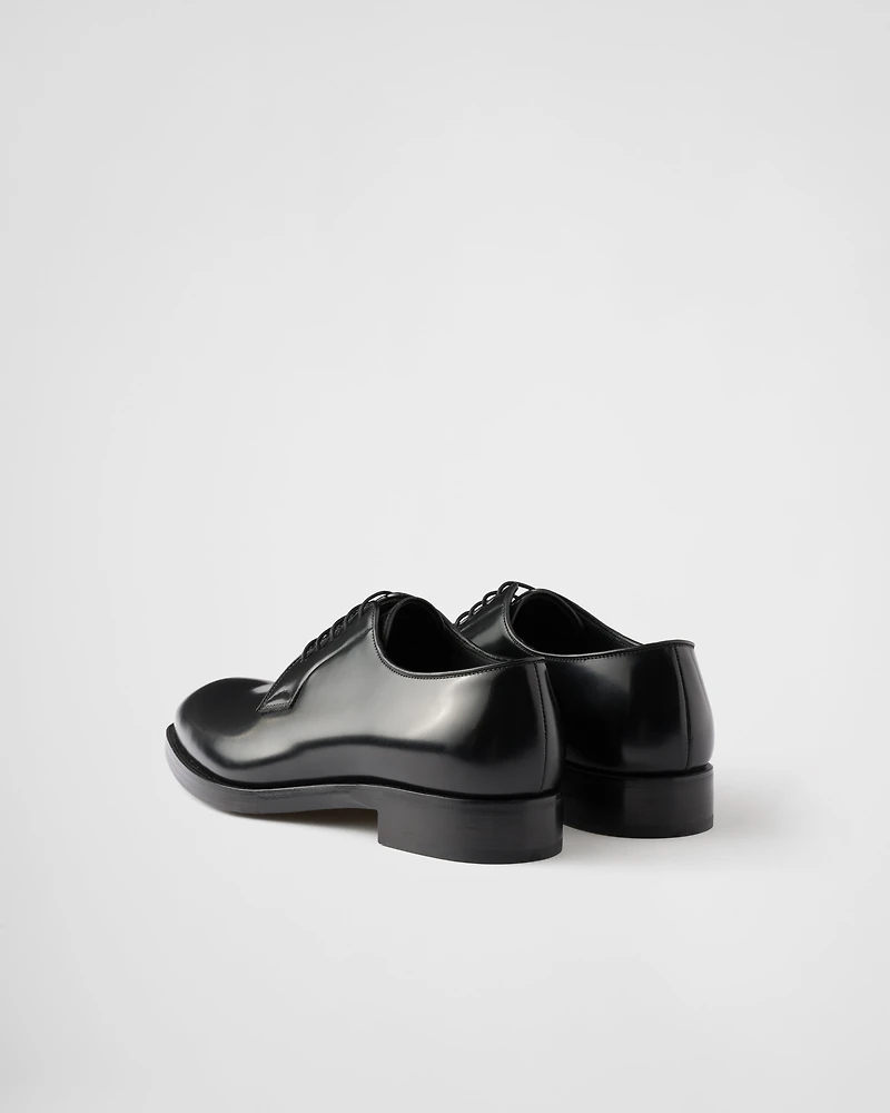 Brushed leather lace-up shoes