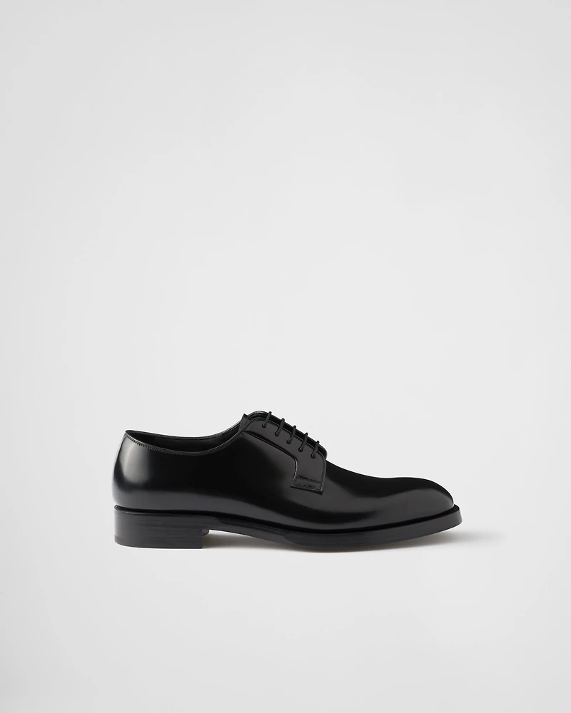 Brushed leather lace-up shoes