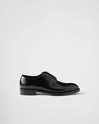 Brushed leather lace-up shoes
