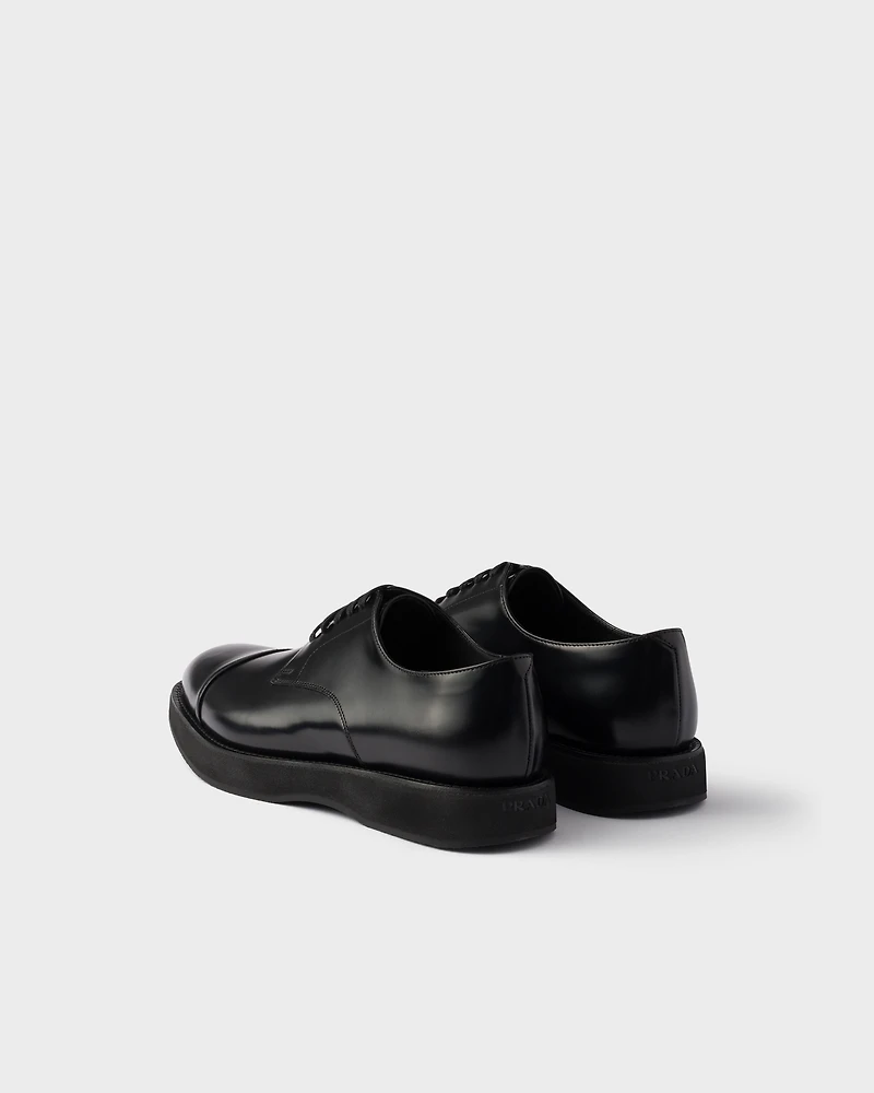 Brushed leather lace-up shoes