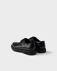 Brushed leather lace-up shoes