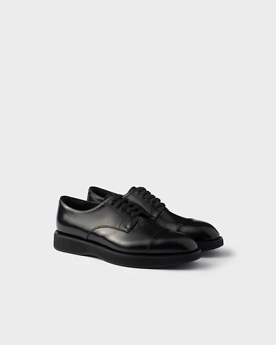 Brushed leather lace-up shoes