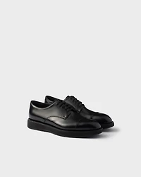 Brushed leather lace-up shoes