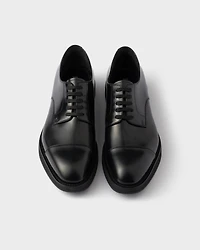 Brushed leather lace-up shoes