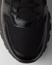 Prax 01 Re-Nylon and brushed leather sneakers