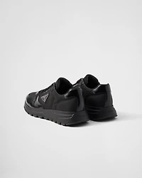 Prax 01 Re-Nylon and brushed leather sneakers