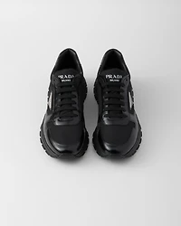 Prax 01 Re-Nylon and brushed leather sneakers