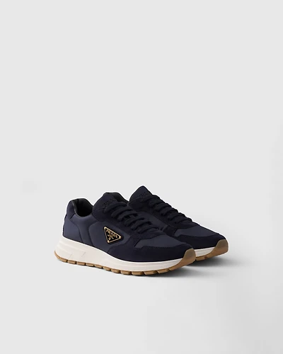 Prax 01 Re-Nylon and suede sneakers