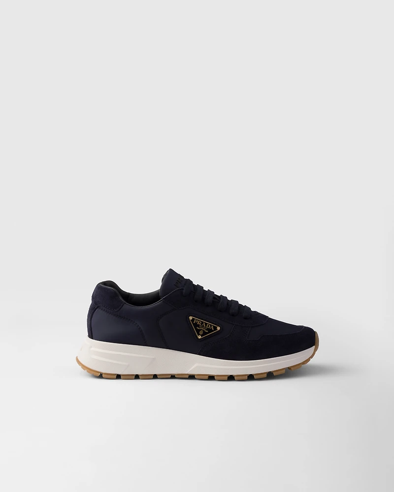 Prax 01 Re-Nylon and suede sneakers