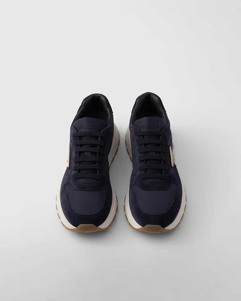 Prax 01 Re-Nylon and suede sneakers