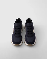 Prax 01 Re-Nylon and suede sneakers