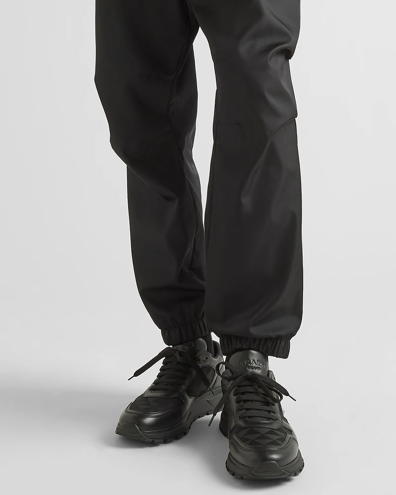 Leather and Re-Nylon high-top sneakers