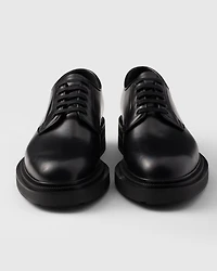Brushed leather derby shoes