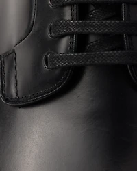 Brushed leather derby shoes