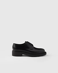 Brushed leather derby shoes