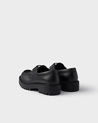 Laced leather loafers