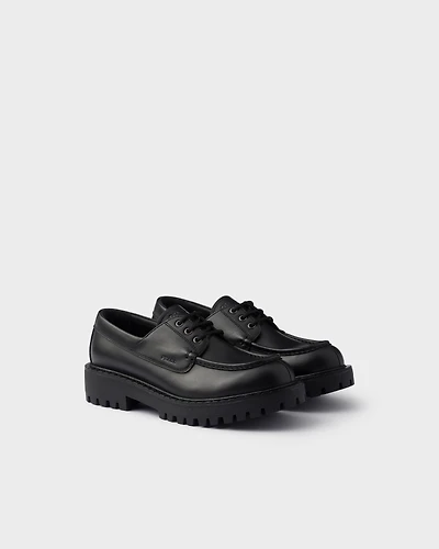 Laced leather loafers