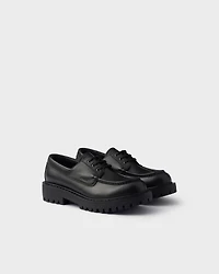 Laced leather loafers