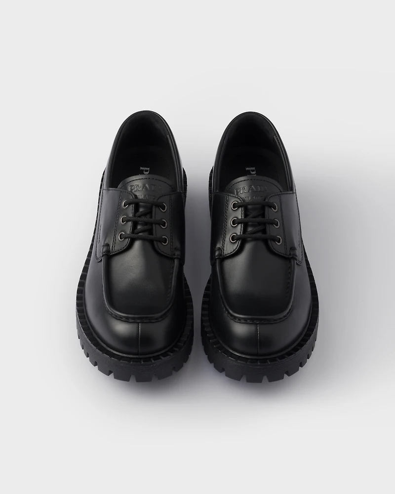 Laced leather loafers