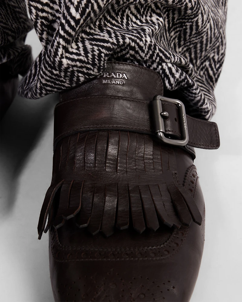 Shuffle fringed monk strap shoes
