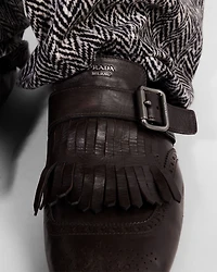 Shuffle fringed monk strap shoes