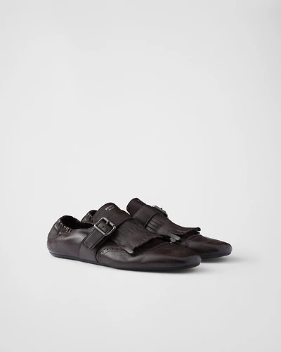 Shuffle fringed monk strap shoes
