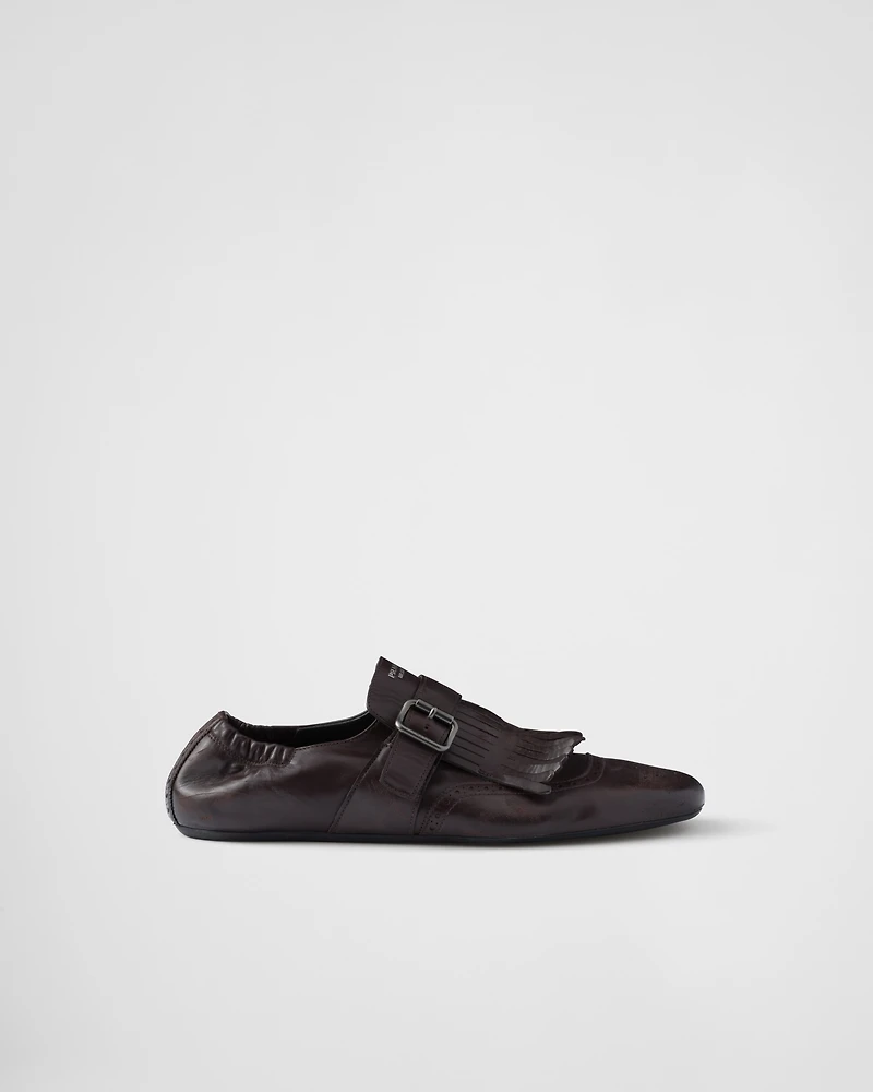 Shuffle fringed monk strap shoes