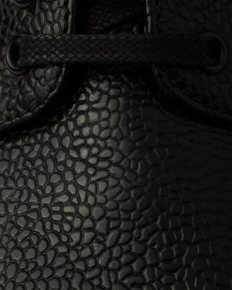 Stamped leather derby shoes