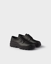 Stamped leather derby shoes