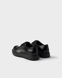 Brushed leather lace-up shoes