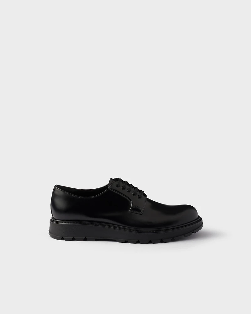 Brushed leather lace-up shoes