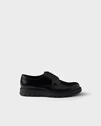 Brushed leather lace-up shoes