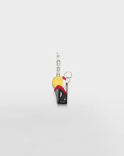 Saffiano leather name tag